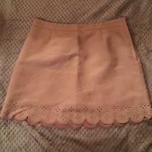 Pink Faux Suede Mini Skirt